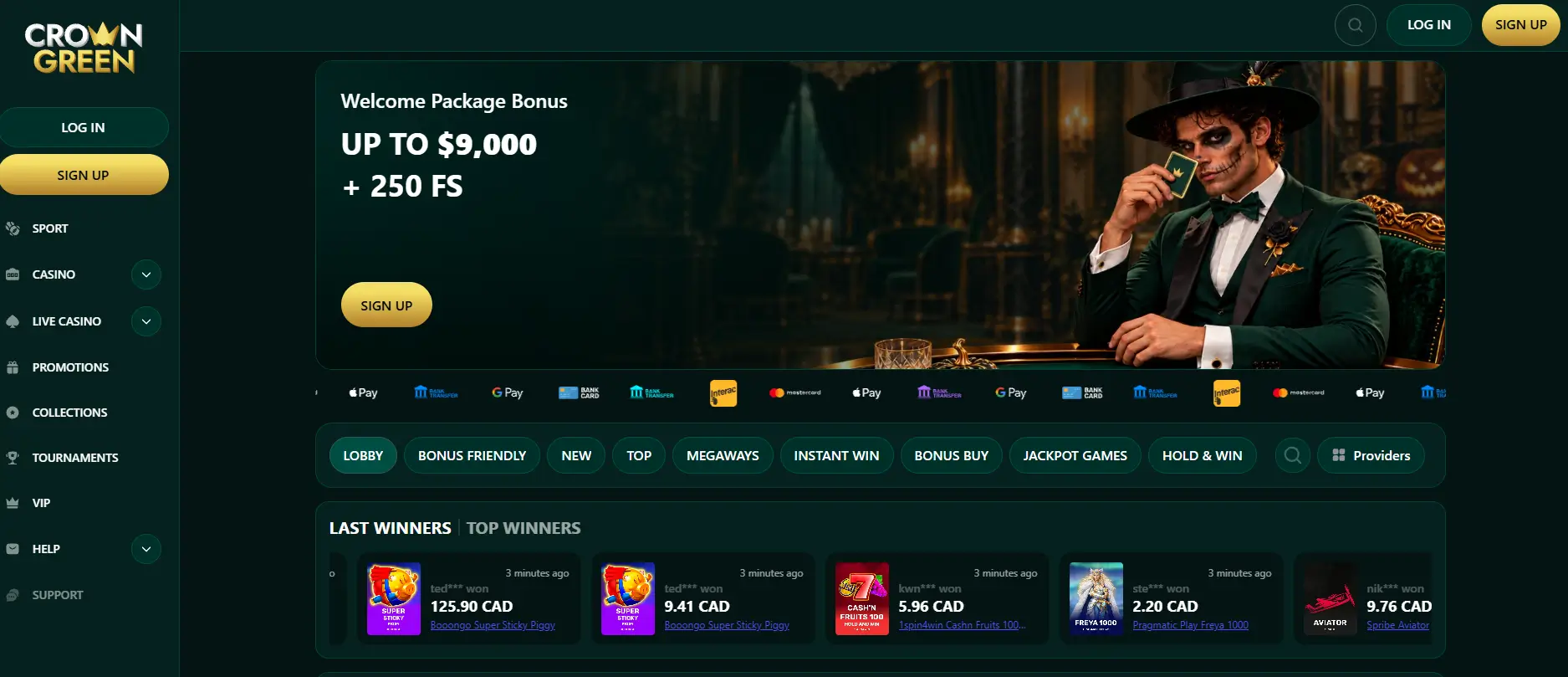 Crowngreen Casino screen